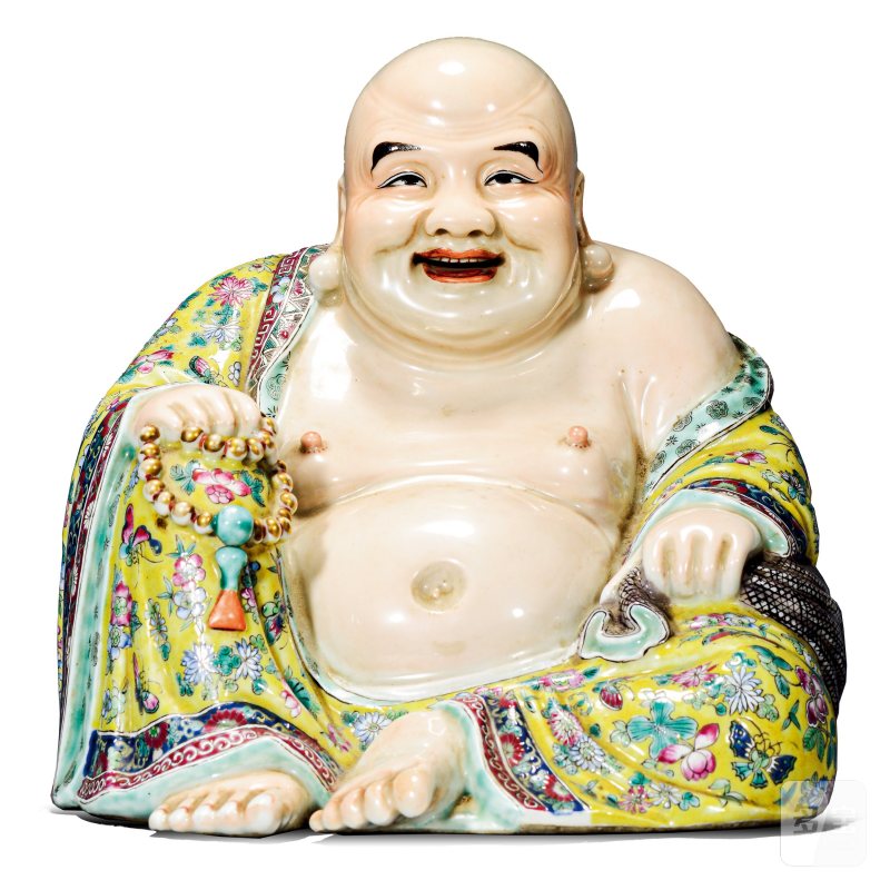 民国 粉彩弥勒佛造像